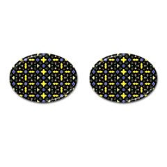 Pattern Black Background Texture Cufflinks (oval) by Simbadda