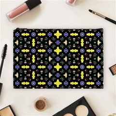 Pattern Black Background Texture Cosmetic Bag (large) by Simbadda