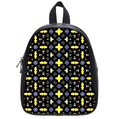 Pattern Black Background Texture School Bag (small) by Simbadda