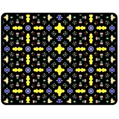 Pattern Black Background Texture Fleece Blanket (medium)  by Simbadda