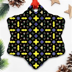 Pattern Black Background Texture Ornament (snowflake) by Simbadda