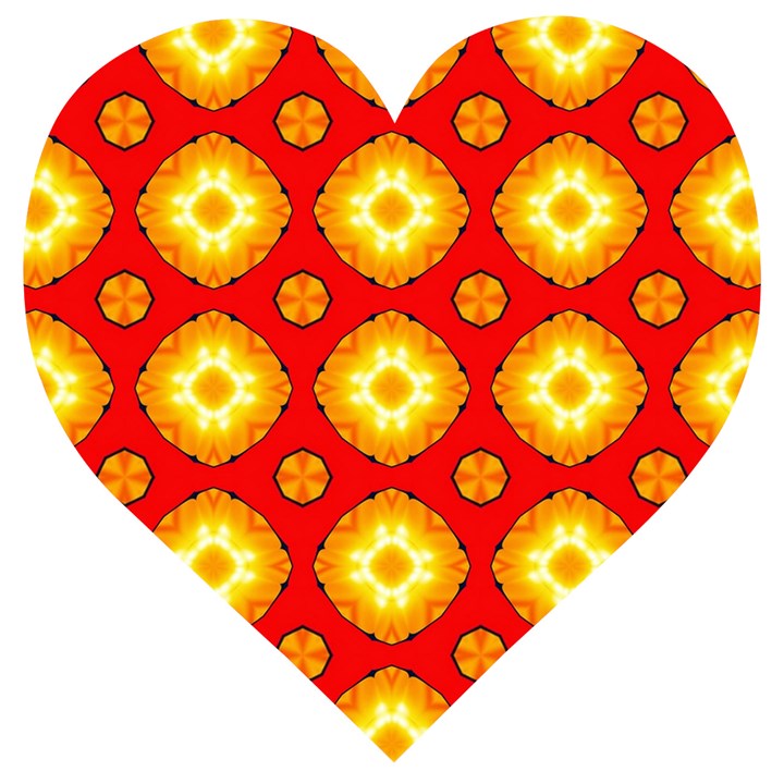 Sun Pattern Texture Seamless Wooden Puzzle Heart