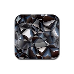 Triangles Polygon Color Silver Uni Rubber Coaster (square)  by Simbadda