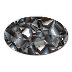 Triangles Polygon Color Silver Uni Oval Magnet by Simbadda