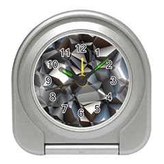 Triangles Polygon Color Silver Uni Travel Alarm Clock by Simbadda