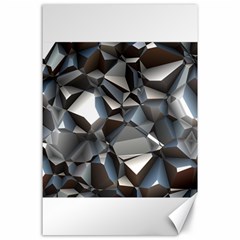 Triangles Polygon Color Silver Uni Canvas 24  X 36  by Simbadda