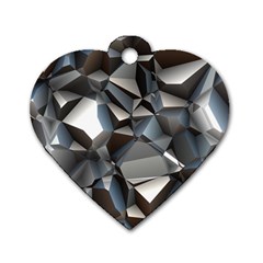 Triangles Polygon Color Silver Uni Dog Tag Heart (two Sides) by Simbadda