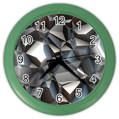 Triangles Polygon Color Silver Uni Color Wall Clock by Simbadda