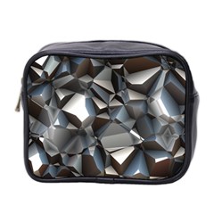 Triangles Polygon Color Silver Uni Mini Toiletries Bag (two Sides) by Simbadda