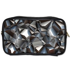 Triangles Polygon Color Silver Uni Toiletries Bag (two Sides) by Simbadda