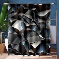 Triangles Polygon Color Silver Uni Shower Curtain 60  X 72  (medium)  by Simbadda