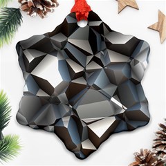 Triangles Polygon Color Silver Uni Ornament (snowflake) by Simbadda