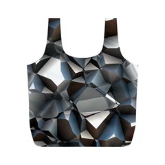 Triangles Polygon Color Silver Uni Full Print Recycle Bag (m) by Simbadda