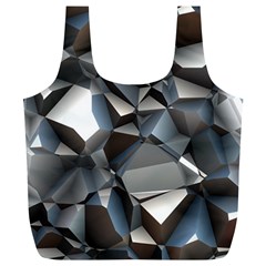 Triangles Polygon Color Silver Uni Full Print Recycle Bag (xl) by Simbadda