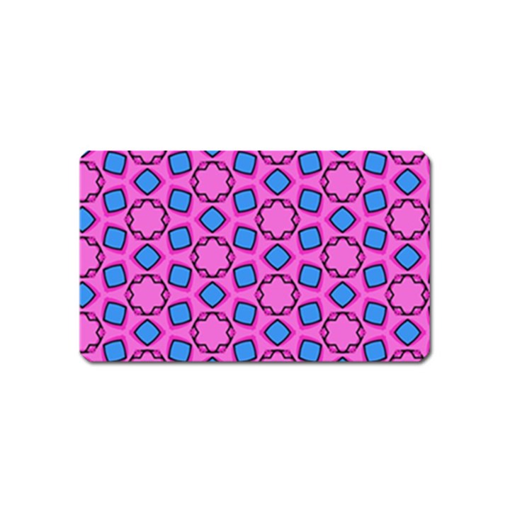 Pattern Pink Stars Texture Seamless Magnet (Name Card)