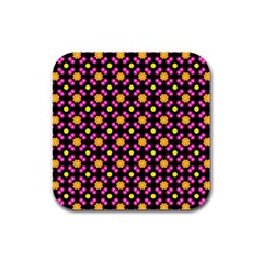 Pattern Colorful Texture Design Rubber Square Coaster (4 pack) 