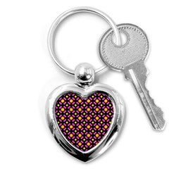 Pattern Colorful Texture Design Key Chain (Heart)