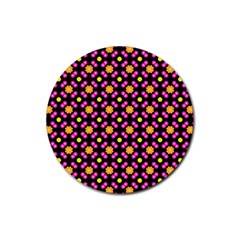 Pattern Colorful Texture Design Rubber Round Coaster (4 pack) 