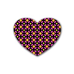 Pattern Colorful Texture Design Rubber Coaster (Heart) 