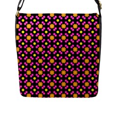 Pattern Colorful Texture Design Flap Closure Messenger Bag (L)