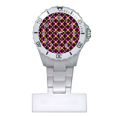 Pattern Colorful Texture Design Plastic Nurses Watch by Simbadda