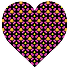 Pattern Colorful Texture Design Wooden Puzzle Heart