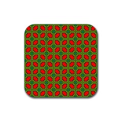 Pattern Modern Texture Seamless Red Yellow Green Rubber Coaster (square)  by Simbadda