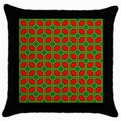 Pattern Modern Texture Seamless Red Yellow Green Throw Pillow Case (black) by Simbadda