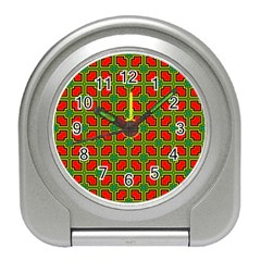 Pattern Modern Texture Seamless Red Yellow Green Travel Alarm Clock by Simbadda