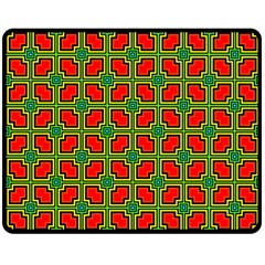 Pattern Modern Texture Seamless Red Yellow Green Double Sided Fleece Blanket (medium)  by Simbadda