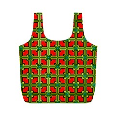 Pattern Modern Texture Seamless Red Yellow Green Full Print Recycle Bag (m) by Simbadda