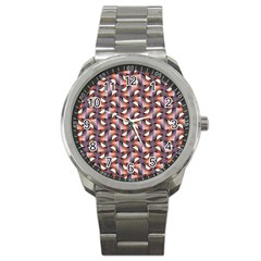 Pattern Abstract Fabric Wallpaper Sport Metal Watch by Simbadda