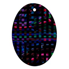 Stripes Background Black Colorful Ornament (oval) by Simbadda