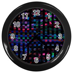 Stripes Background Black Colorful Wall Clock (black) by Simbadda