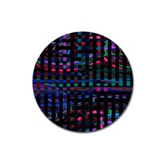 Stripes Background Black Colorful Magnet 3  (round) by Simbadda