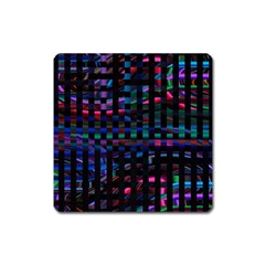 Stripes Background Black Colorful Square Magnet by Simbadda