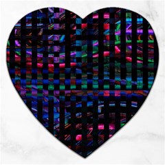 Stripes Background Black Colorful Jigsaw Puzzle (heart) by Simbadda