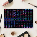 Stripes Background Black Colorful Cosmetic Bag (Large) Back