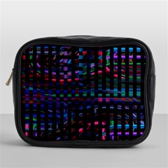 Stripes Background Black Colorful Mini Toiletries Bag (one Side) by Simbadda