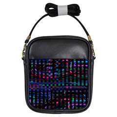 Stripes Background Black Colorful Girls Sling Bag by Simbadda