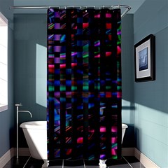 Stripes Background Black Colorful Shower Curtain 36  X 72  (stall)  by Simbadda