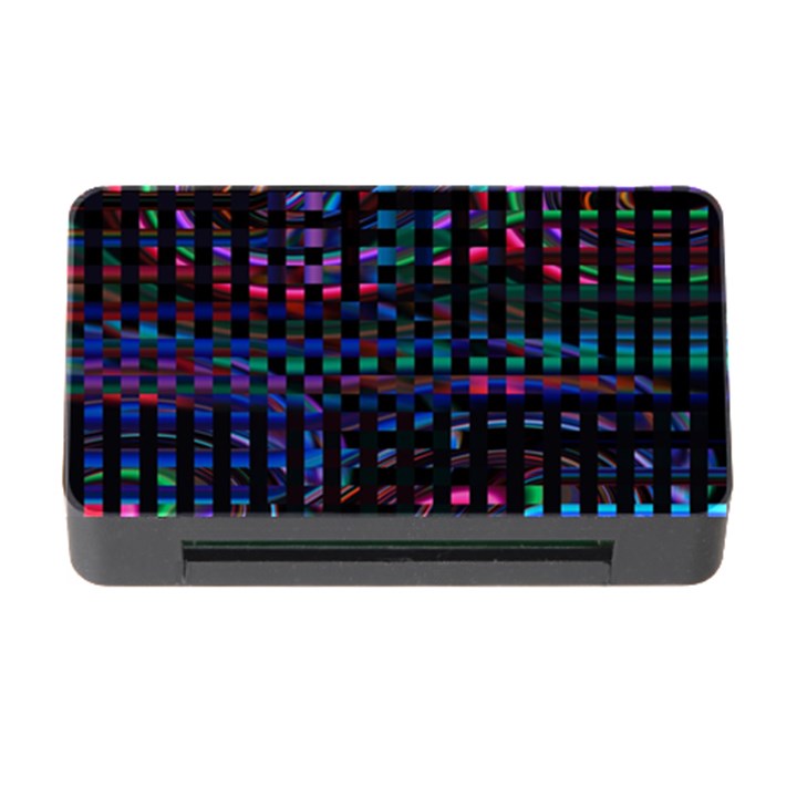 Stripes Background Black Colorful Memory Card Reader with CF