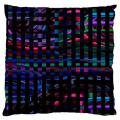 Stripes Background Black Colorful Large Flano Cushion Case (two Sides) by Simbadda