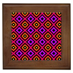 Squares Modern Backgrounds Texture Framed Tile by Simbadda