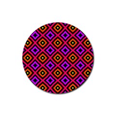 Squares Modern Backgrounds Texture Rubber Coaster (round) 