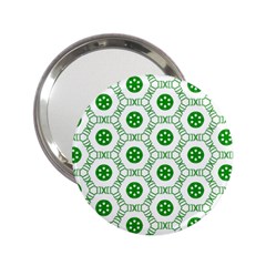 White Background Green Shapes 2 25  Handbag Mirrors by Simbadda