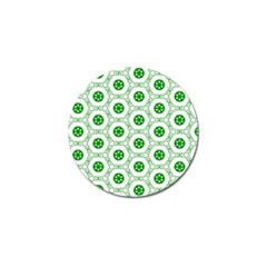 White Background Green Shapes Golf Ball Marker (4 Pack) by Simbadda