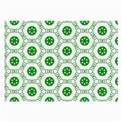 White Background Green Shapes Large Glasses Cloth by Simbadda