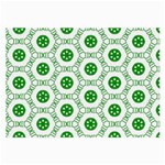 White Background Green Shapes Large Glasses Cloth Front