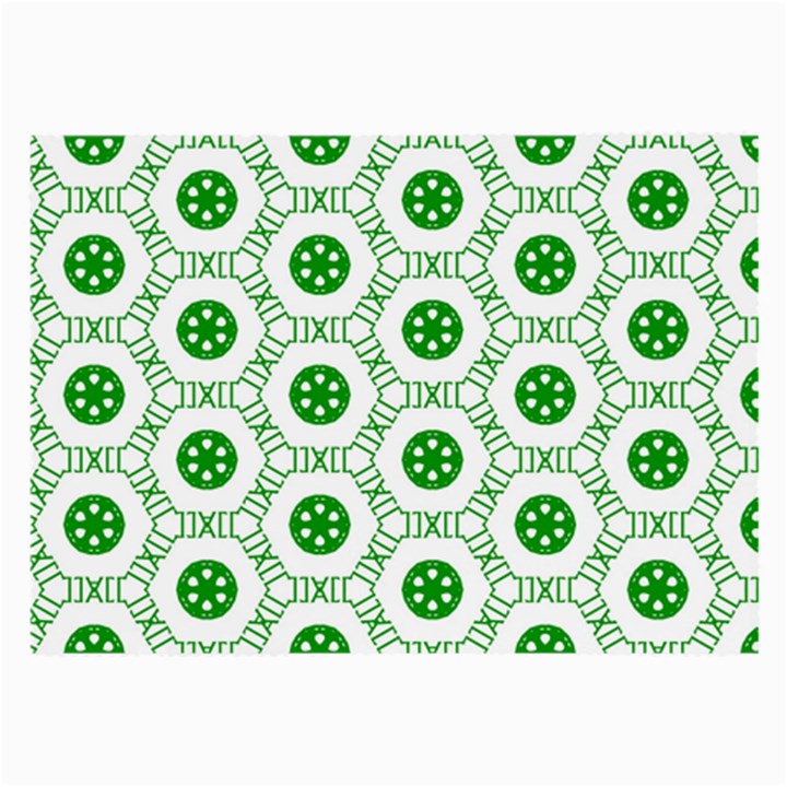 White Background Green Shapes Large Glasses Cloth